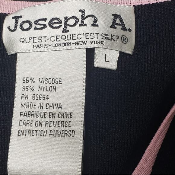 Vintage Joseph A 3/4 Sleeve Single Button Cardigan Black with Floral Embroidery - Picture 6 of 7